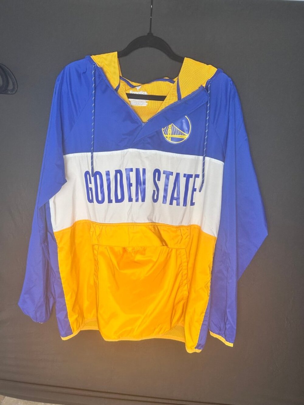 Fanatics Golden State Warriors Anorak Windbreaker Hooded Jacket Men's L